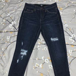 LuLaRoe Denim Ankle Distressed Indigo Wash EUC